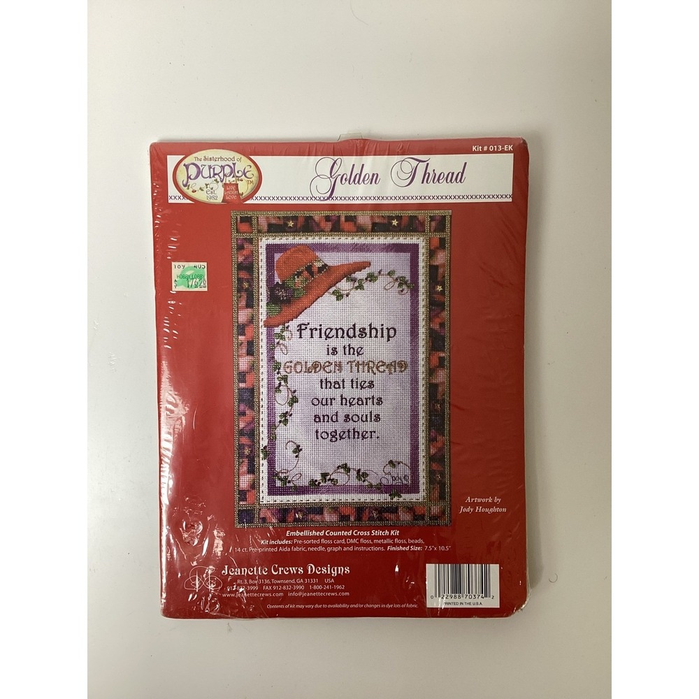 Jeanette Crews Designs Golden Thread Counted Cross Stitch Kit 013-EK JHoughton